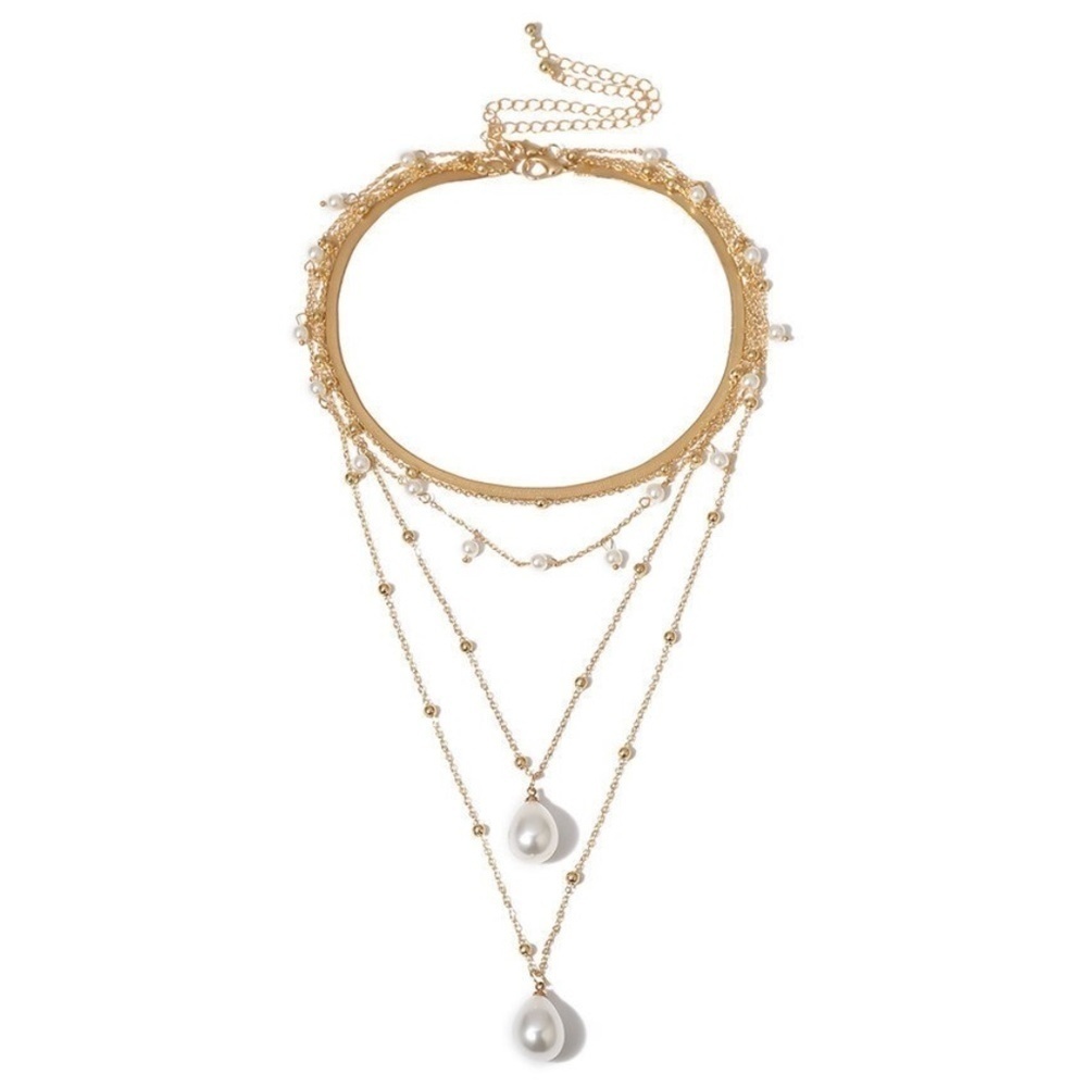 ✨ Imitation Pearl Goldtone Layered Necklace: Elegance Meets Versatility ✨